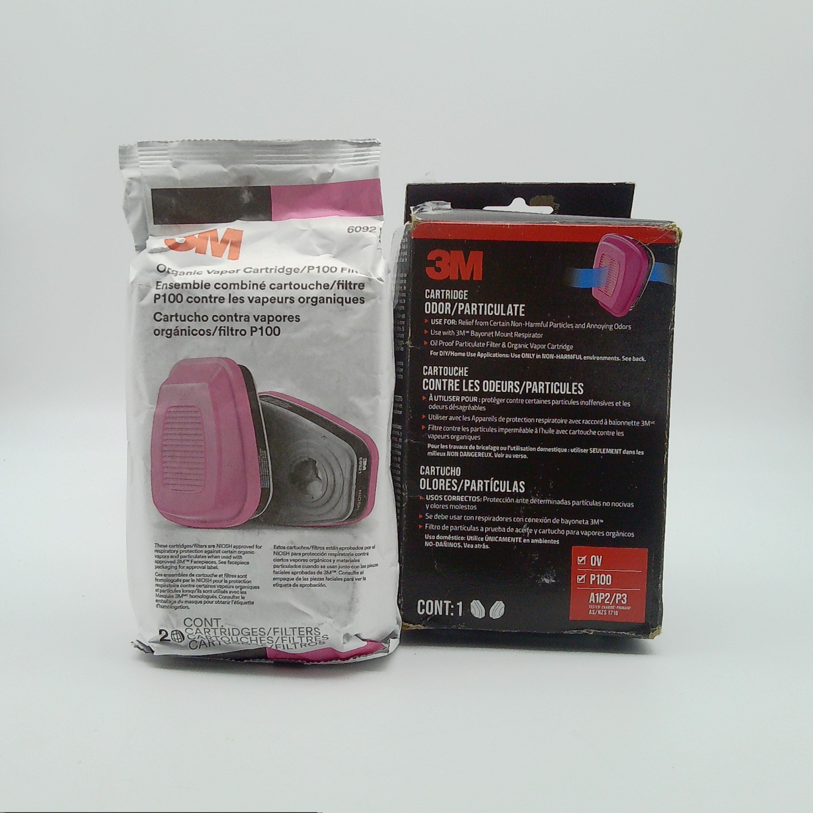 3M 60921 Organic Vapor P100 Replacement Combination Respirator Cartridge Filter