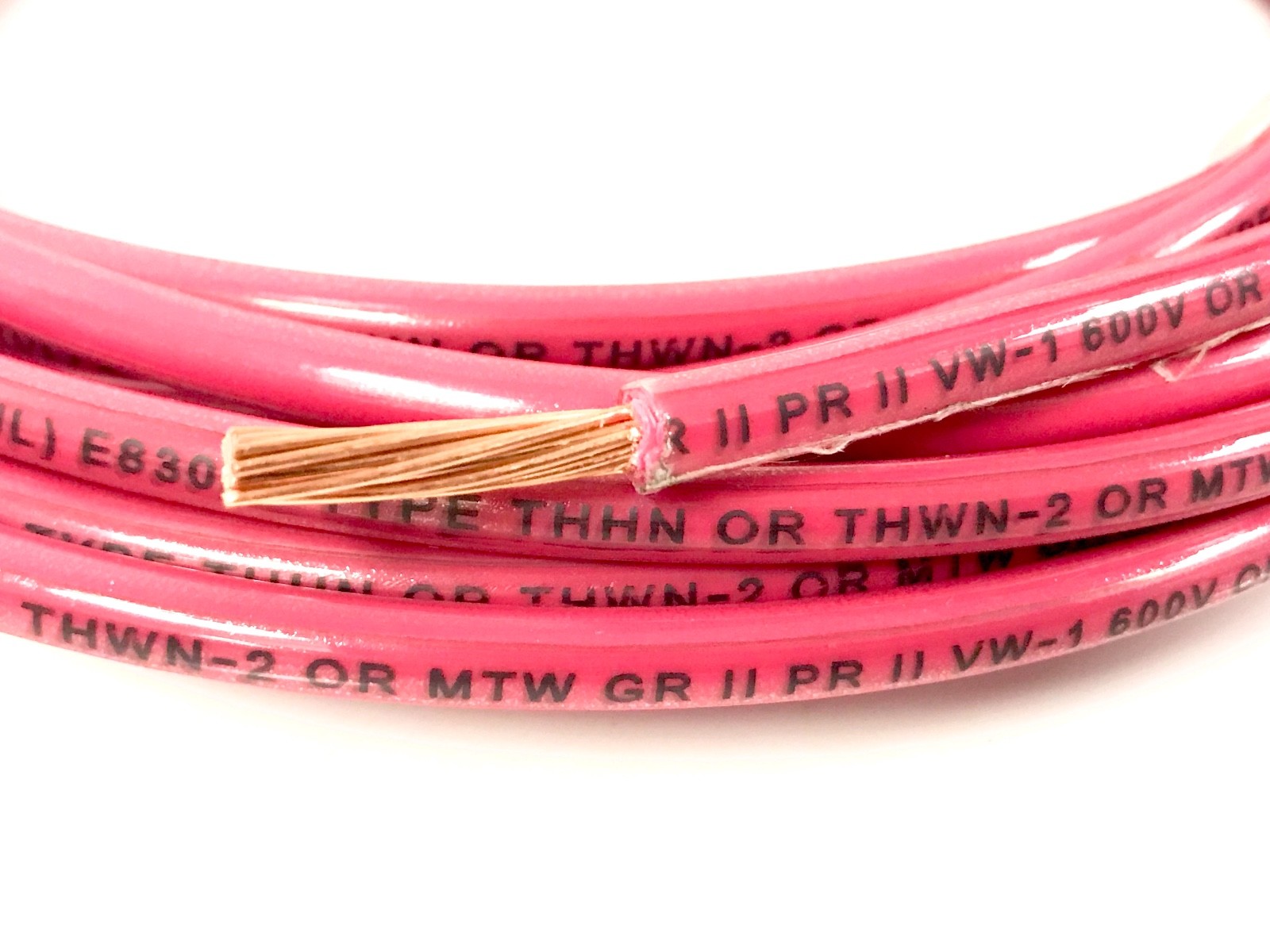 100′ FEET THHN THWN-2 8 AWG GAUGE RED STRANDED COPPER BUILDING WIRE VW-1