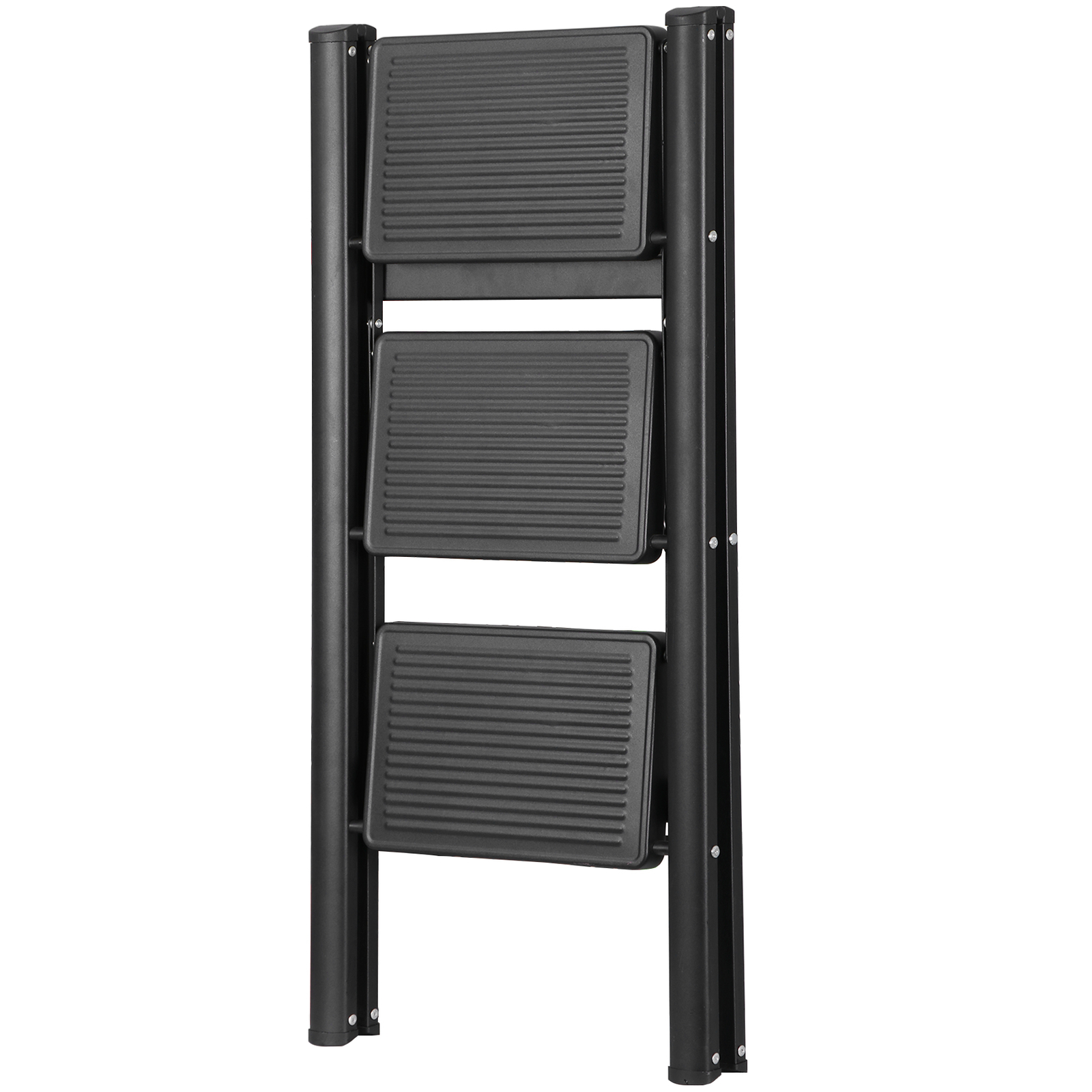 Step Ladder 3 Step Folding Step Stool 330 Lbs for Home Tall Kitchen/Closet Black