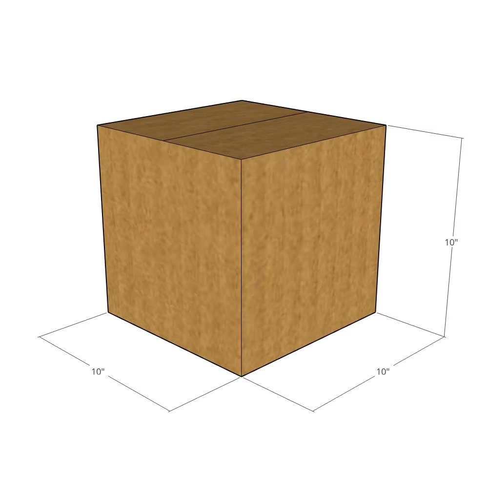 15 10x10x10 Kraft Brown Corrugated Shipping Boxes 48 ECT Double-Wall New