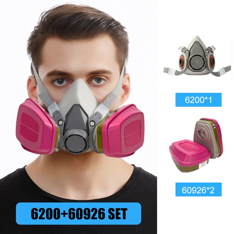 6200 Half Facepiece Respirator Protective Mask with 2-60926 Multi-Purpose Filter