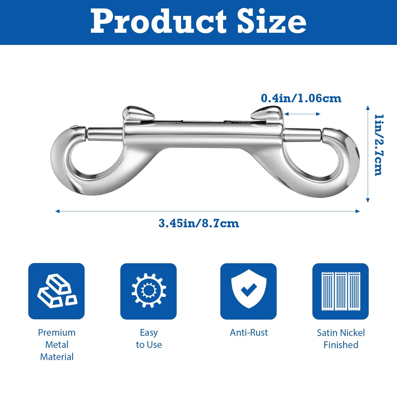 30 PCS 3.5 Inch Double Ended Bolt Snap Hooks, Heavy Duty Zinc Alloy Trigger C…