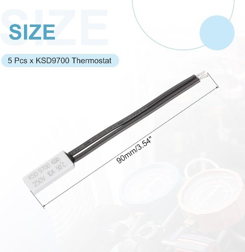 KSD9700 Thermostat 5Pcs 50°C 122°F Normally Close Thermal Protector Switch N.C
