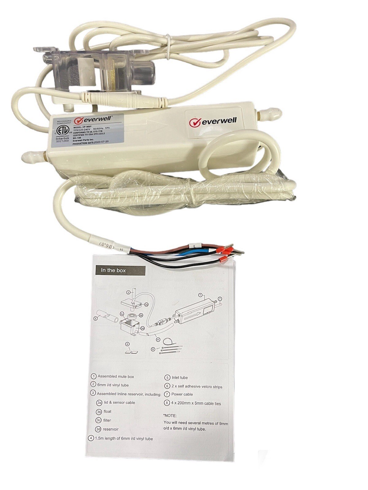 Mute Box Condensate Pump for Mini Split Ductless Air Conditioners, Multi Voltage