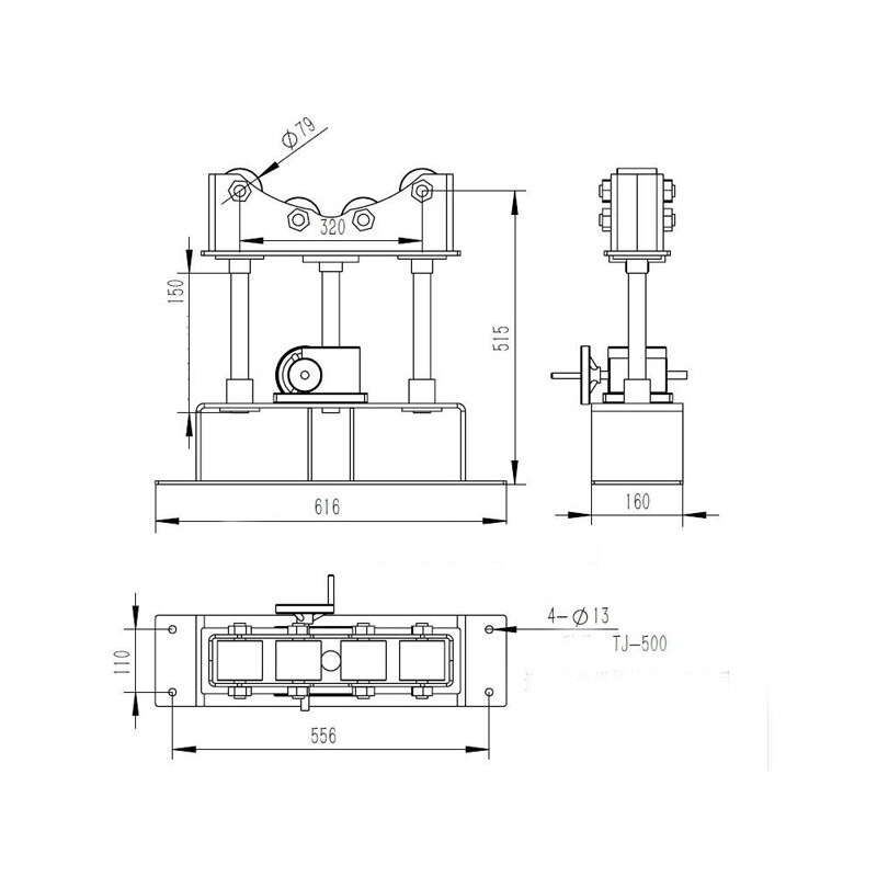 1100LBS Manual Accurate Rolling Support Frame Adjustable Height for Welding