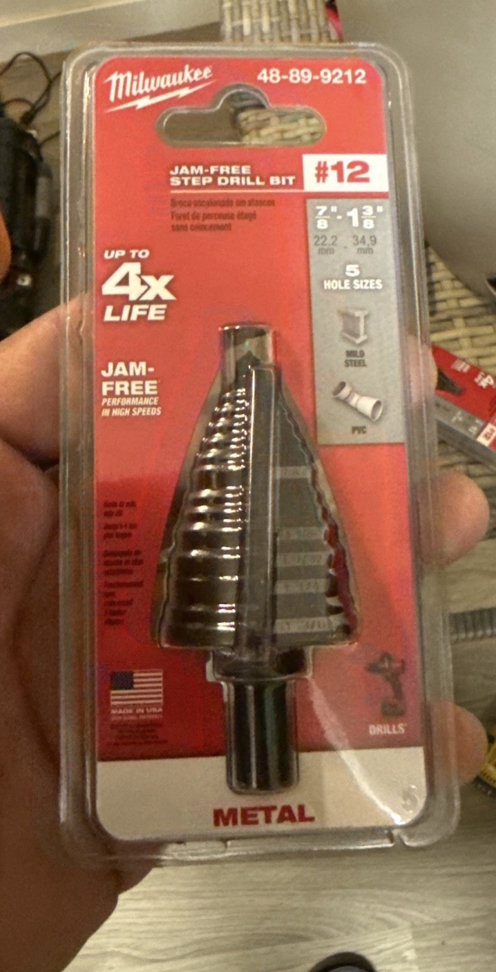 Milwaukee 48-89-9212 Jam-Free Step Drill Bit #12 7/8-1-3/8 in Steel