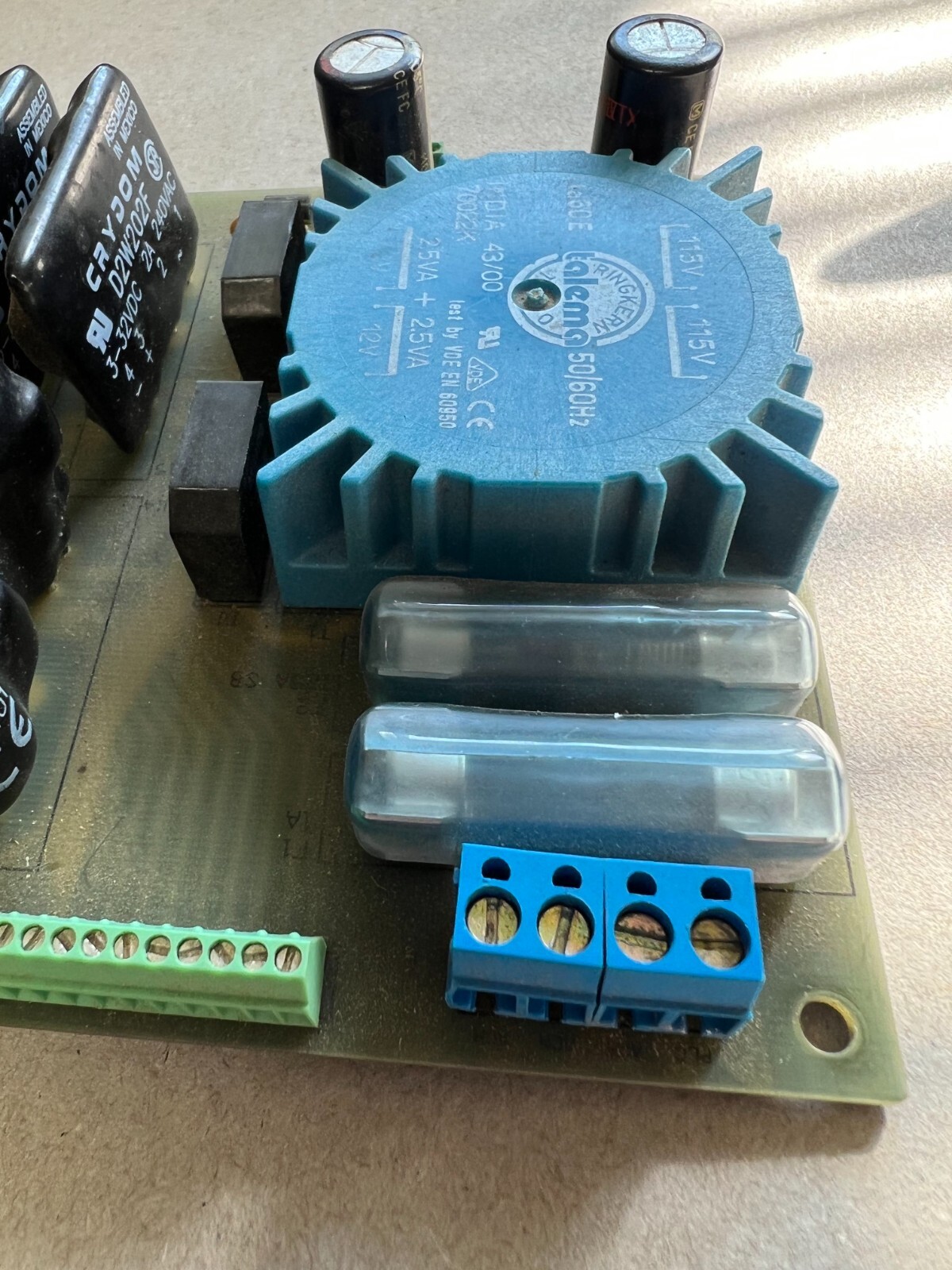 Circuit Board, (12) Crydom D2W202F, (1) Crydom PFE240D25, (1) Talema TA60E