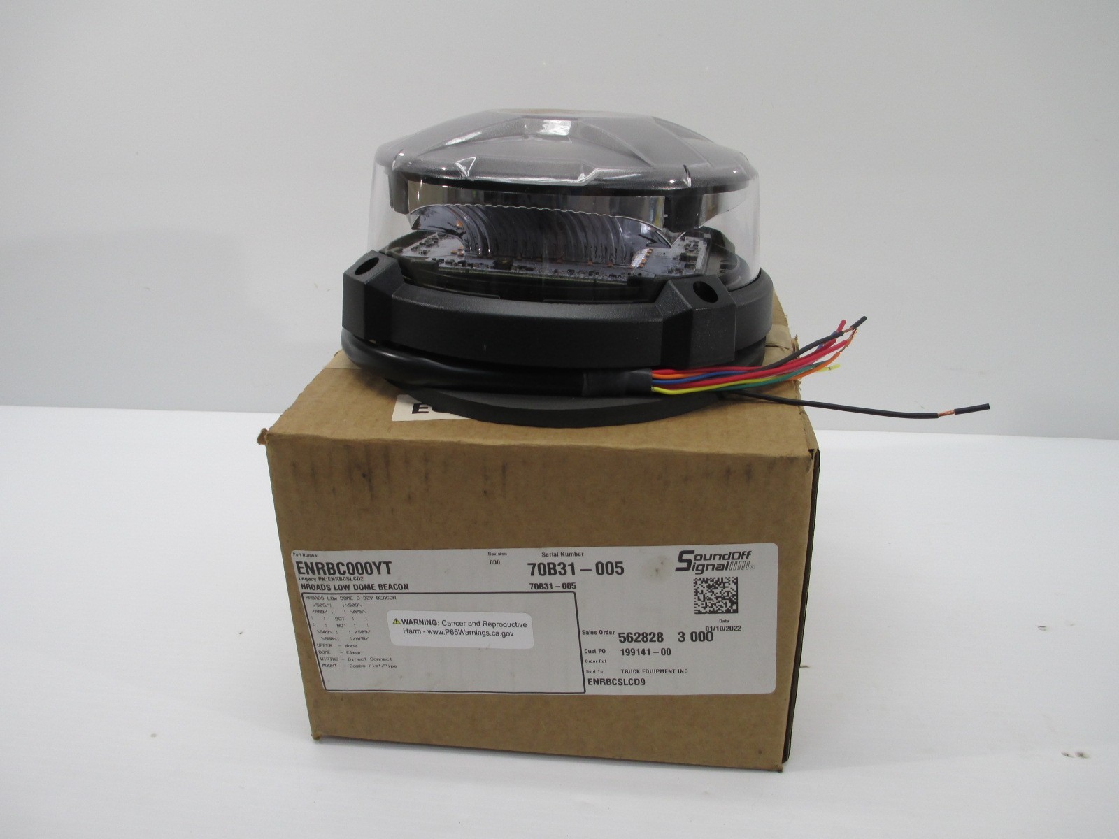 SOUNDOFF SIGNAL NROADS LOW DOME BEACON ENRBC000YT INDUSTRIAL WARNING