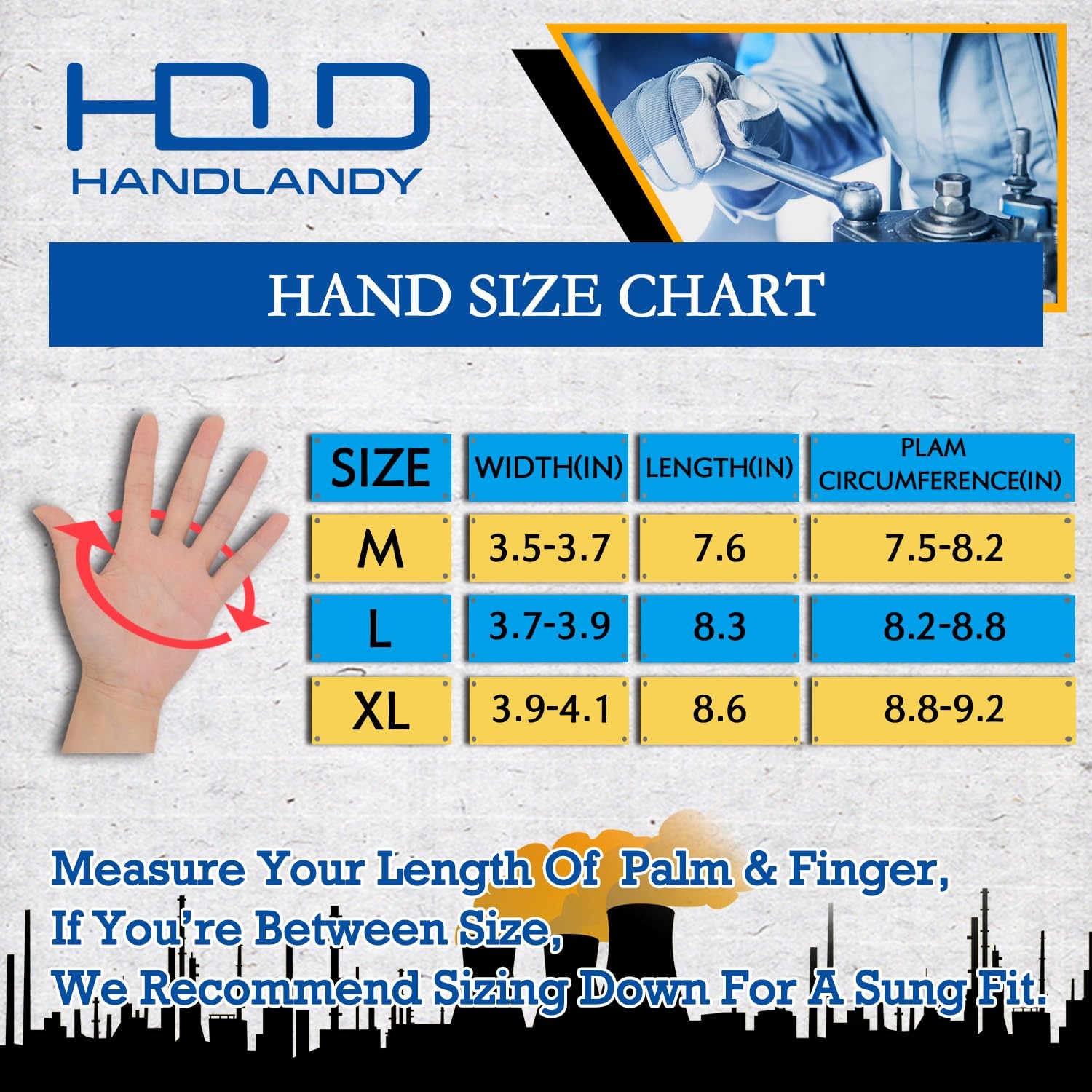 HANDLANDY Anti Vibration Work Gloves, SBR Fingers & Palm Padded Work Gloves, …