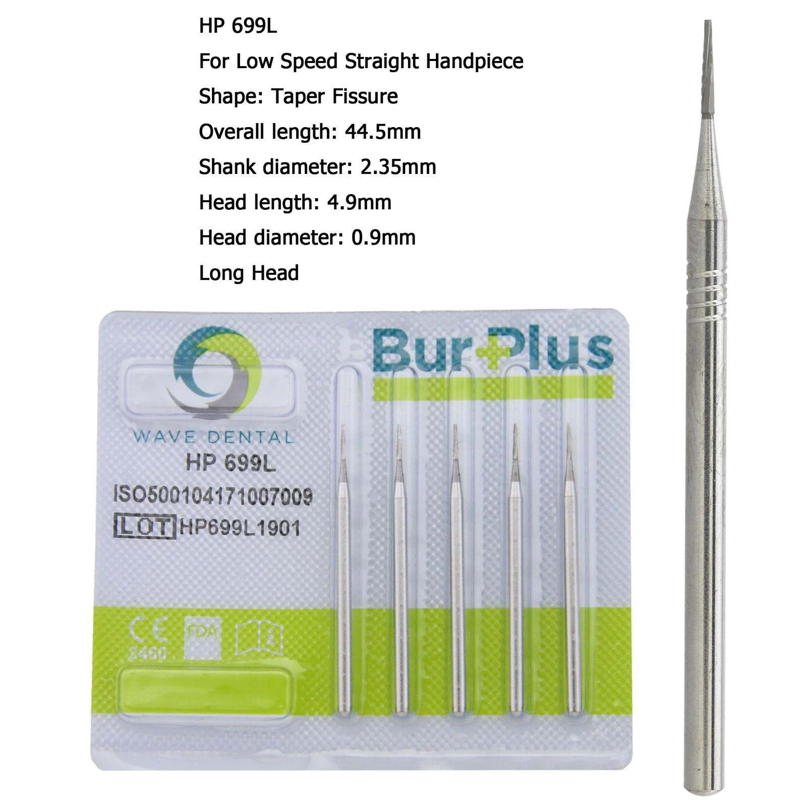 WAVE Dental Carbide Burs HP Long Surgical Burs For Straight Handpiece 703L 702