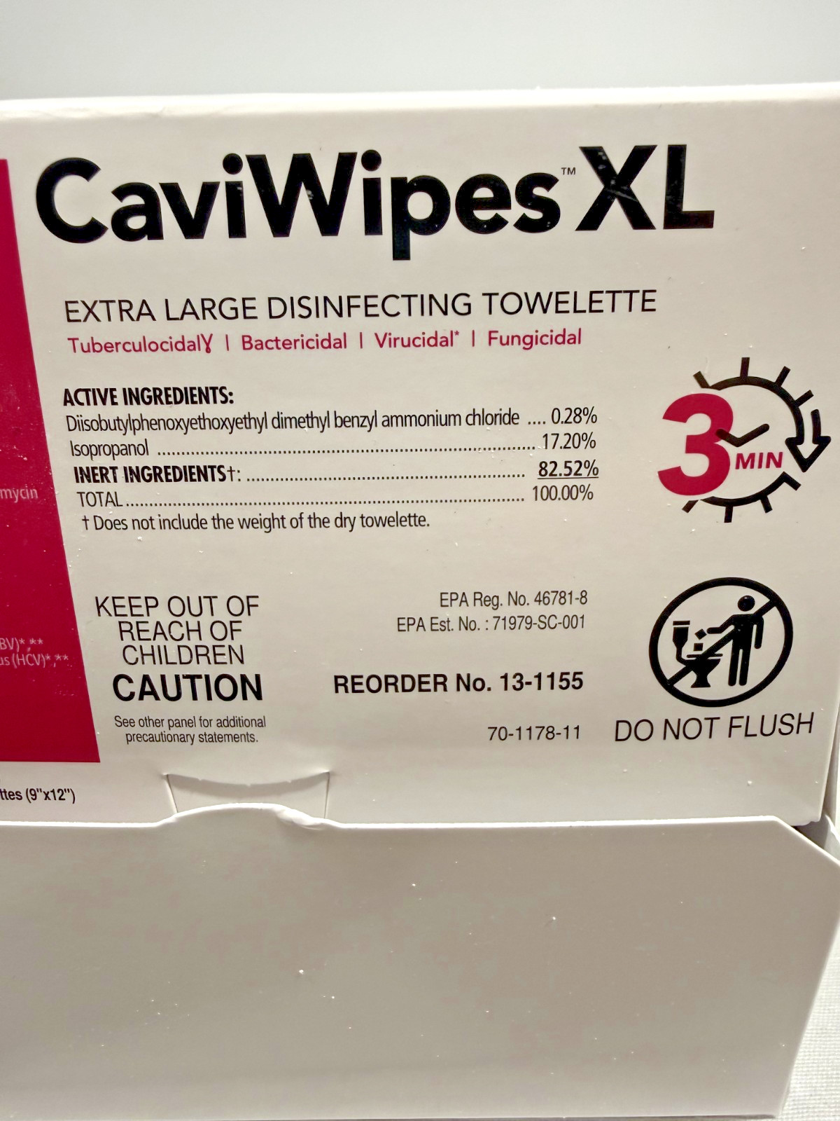 Metrex CaviWipes XL Disinfecting Wipes 50 Count Canister Hospital Medical New