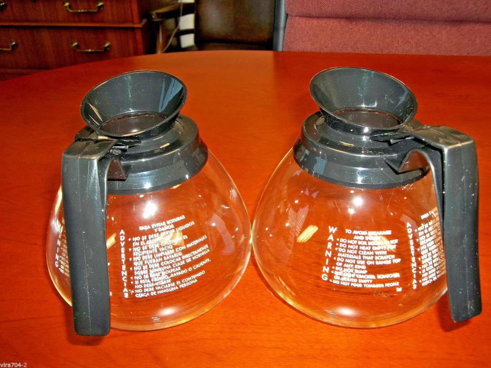 Lot of 2 NEW Coffee Pot/Decanter/Carafe for Commercial BUNN 64 oz. Glass – Black