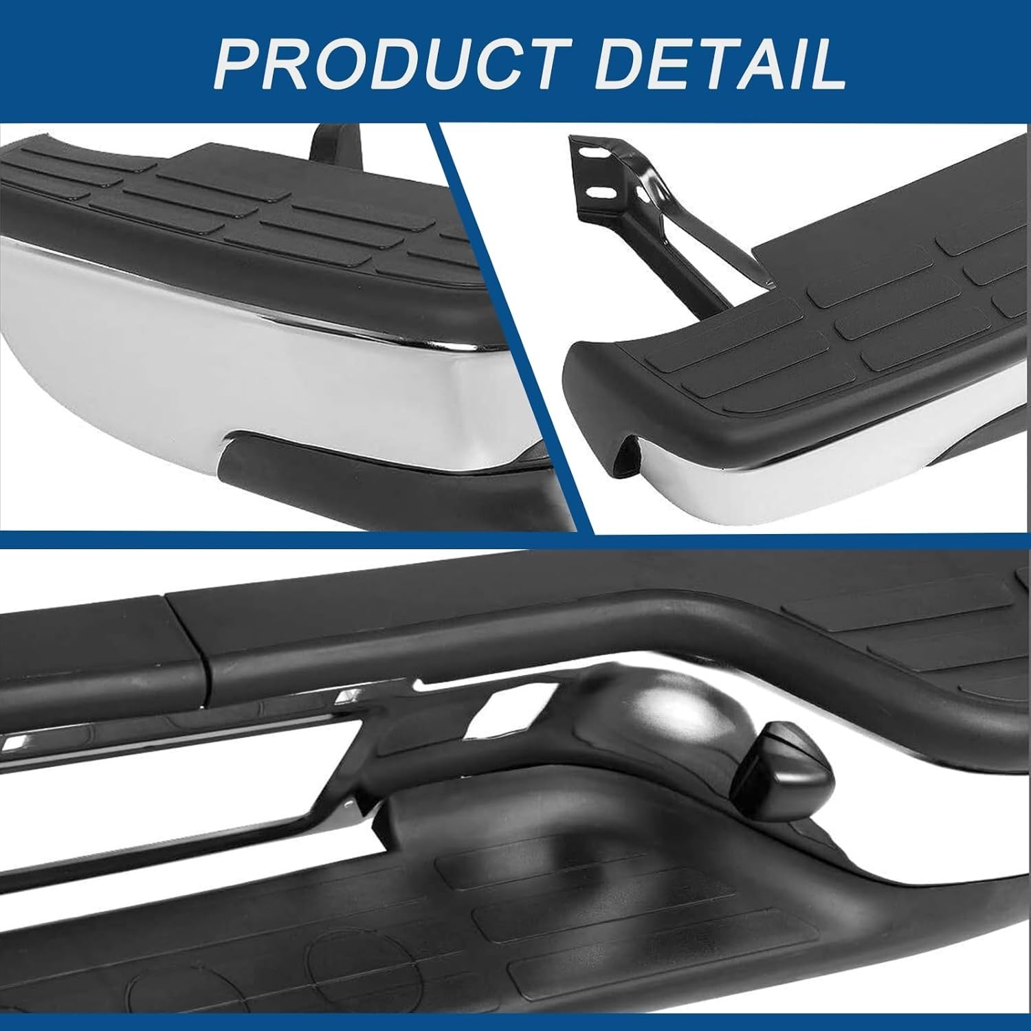 Chrome Rear Step Bumper Compatible with 1999-2007 Chevy Chevrolet Silverado/GMC