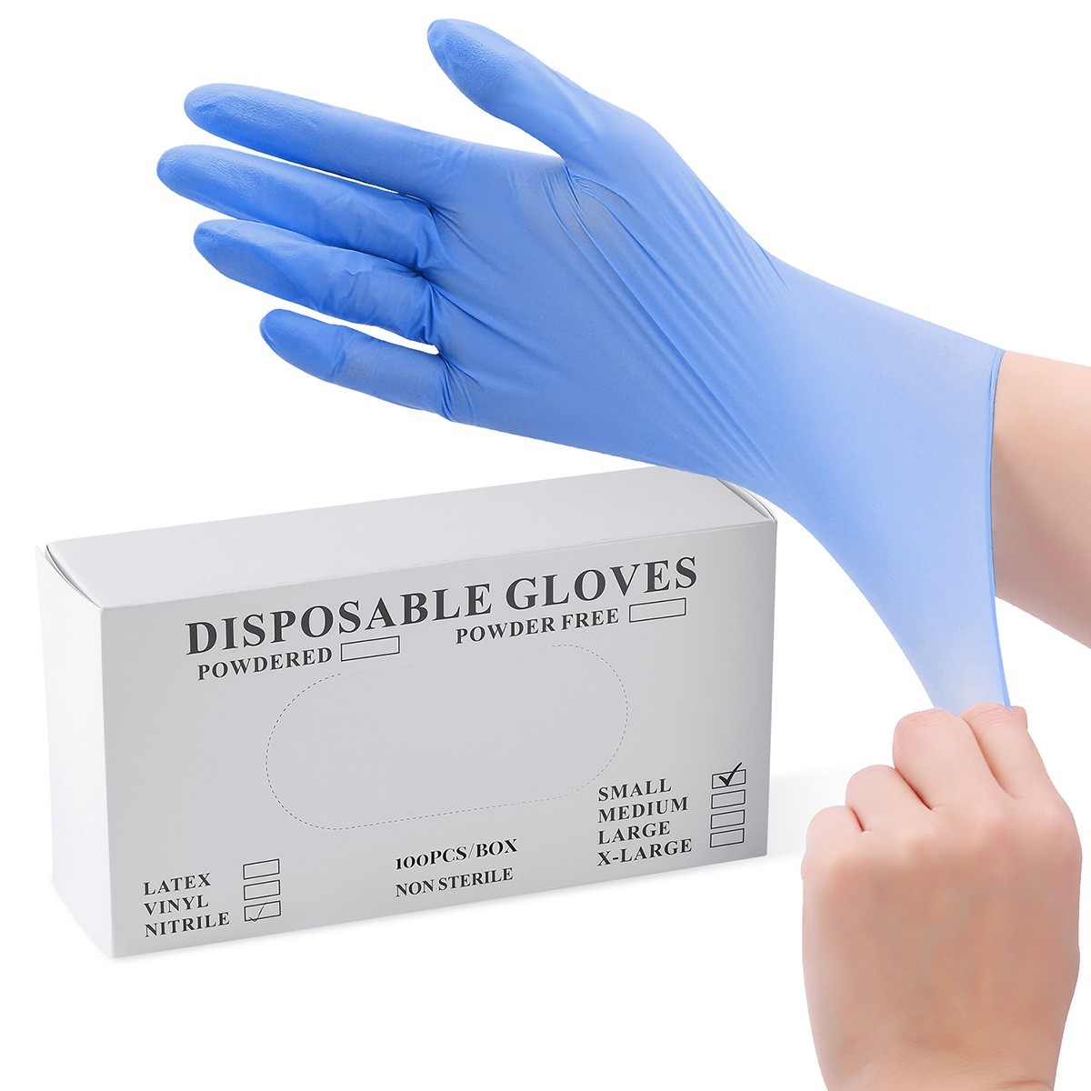 4 Mil Medical Grade Blue Nitrile Exam Latex Free Gloves S/M/L/XL