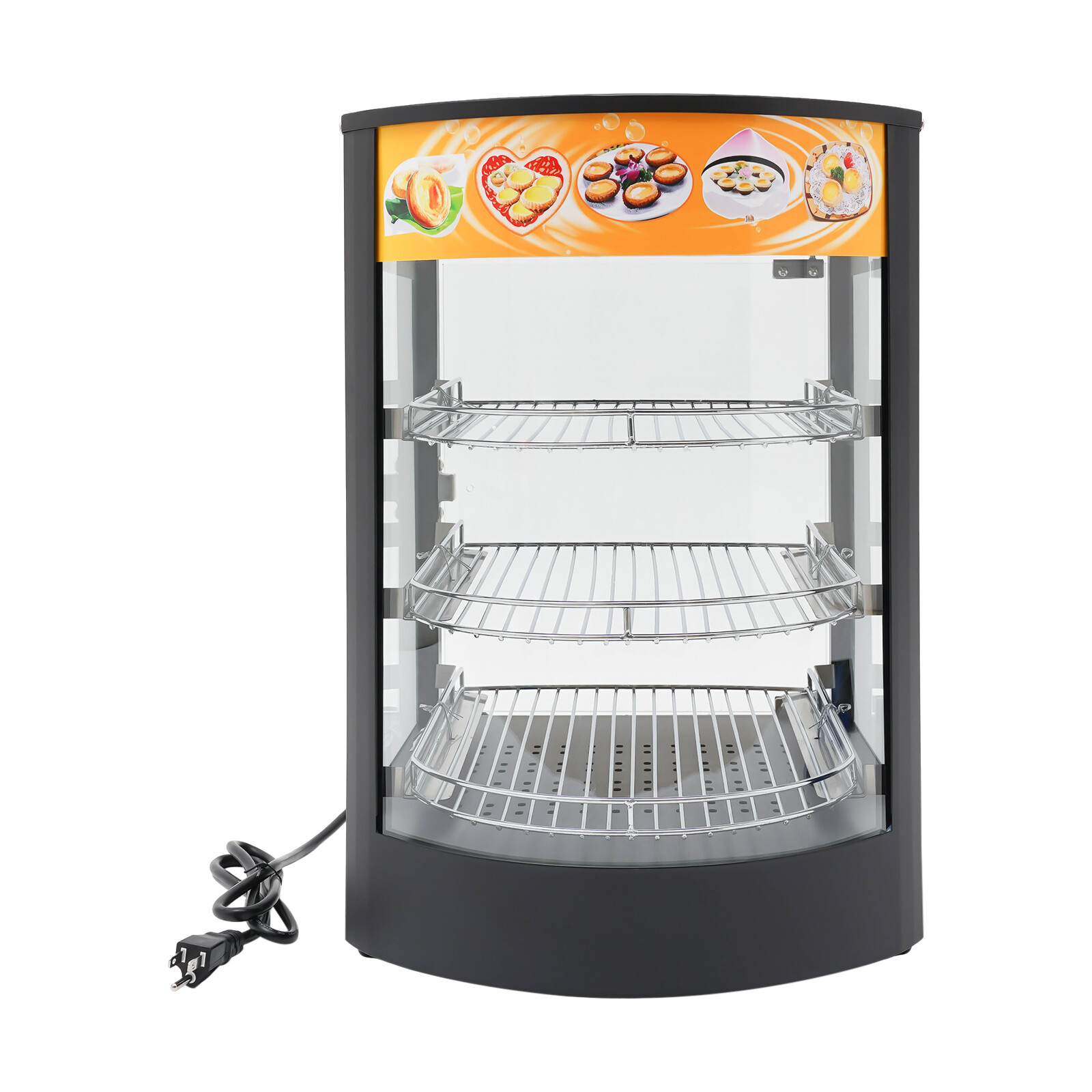 3-Tiers Tabletop Commercial Food Warmer Display Case Food Warming Cabinet 800W
