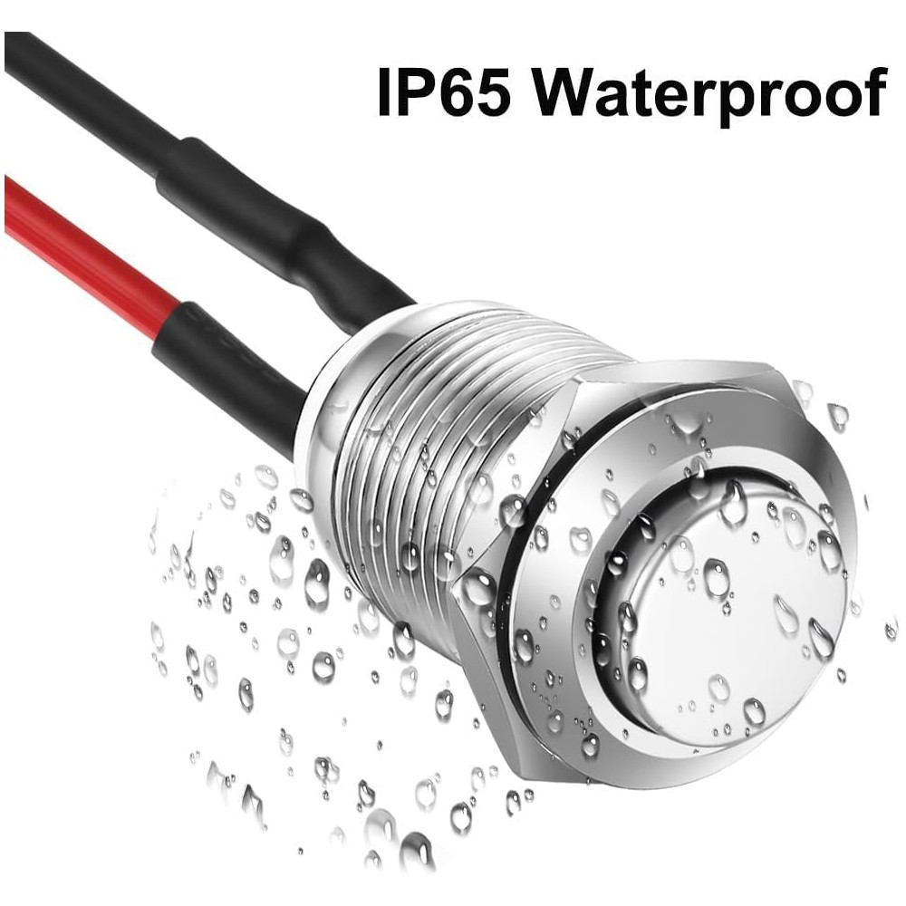 5/10Pcs 12 mm Momentary Push Button Switch Waterproof Push Button Switch Round