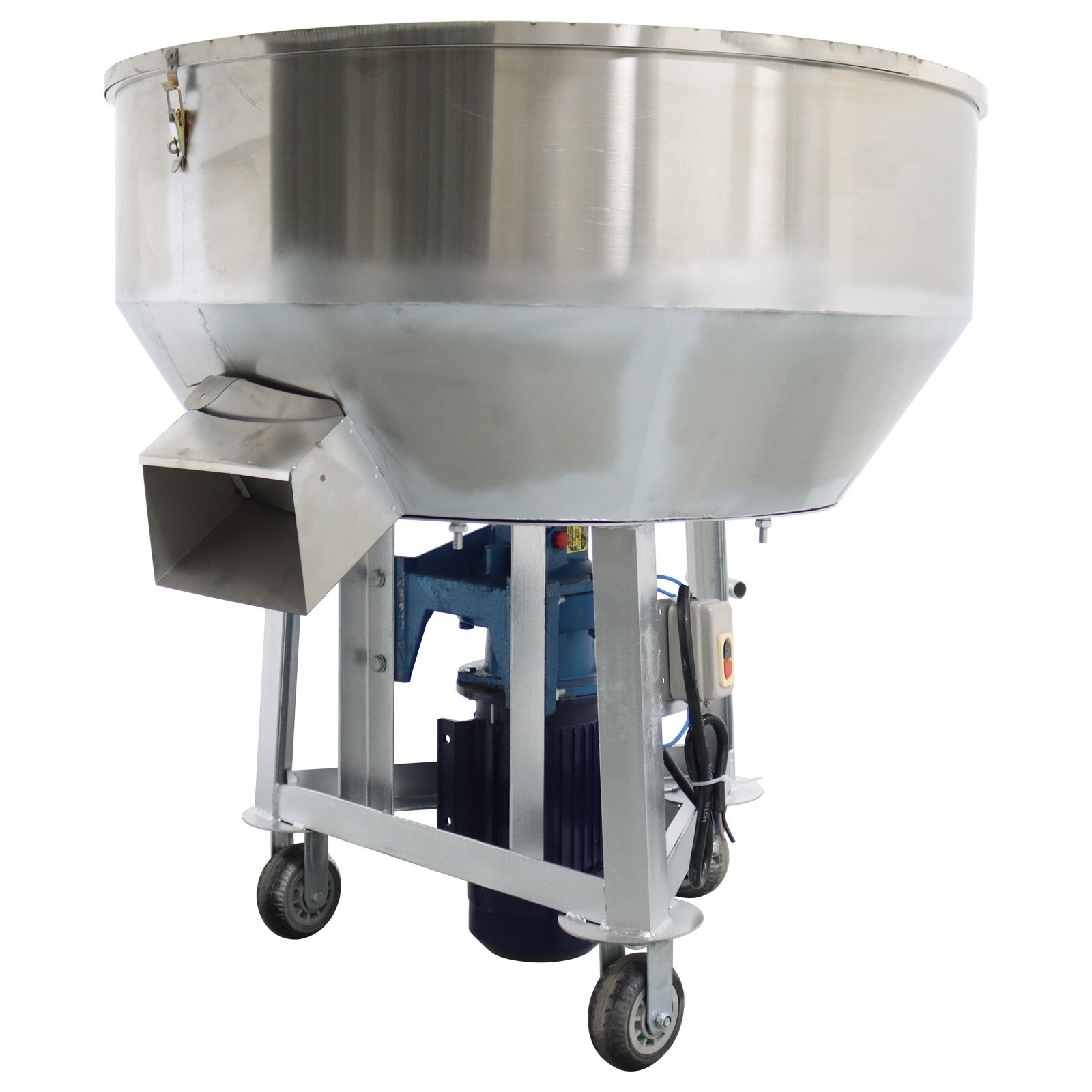 200KG/440LBS Stainless Feed Mixer Granular Plastic Mixer Machine W/Wheel 220V