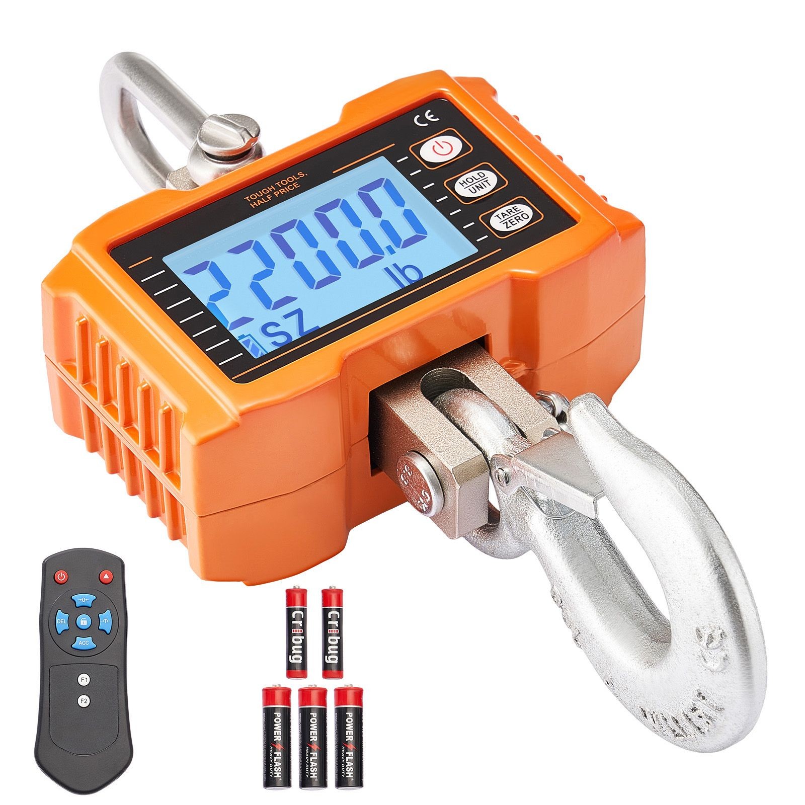 2200 lbs/ 1000 kg Digital Crane Scale with Remote, Heavy Duty Hanging Scale