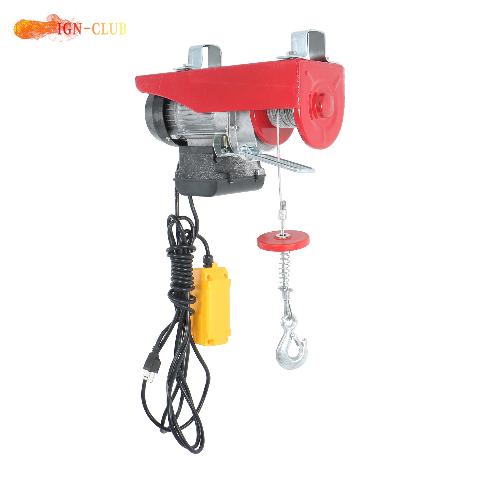 Industrial 110V Electric Winch 440LB Lifting Capacity 14FT Remote Garage Hoist
