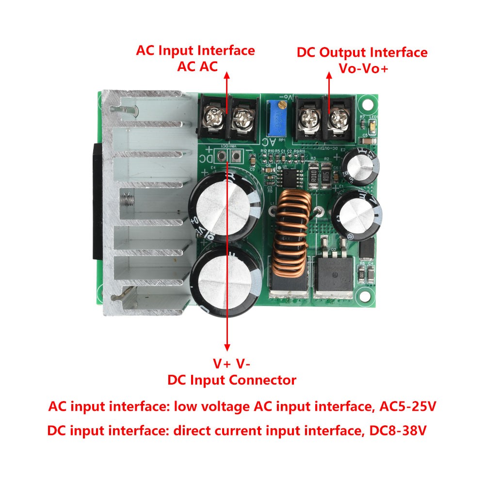 AC 5-25V/DC 8-38V To DC 3.3-32V Buck Power Module Adjustable Voltage Regulator