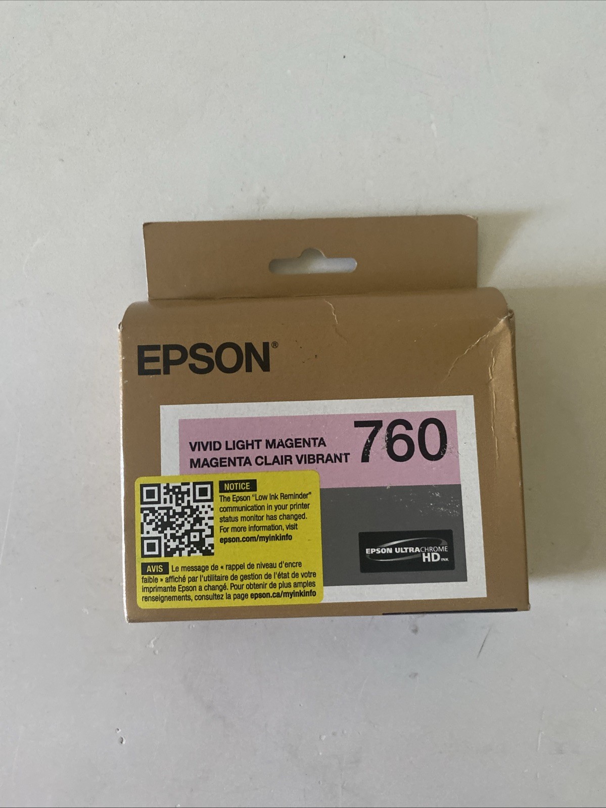 Epson T760620 (760) UltraChrome HD Ink Vivid Light Magenta New expire 04/2027