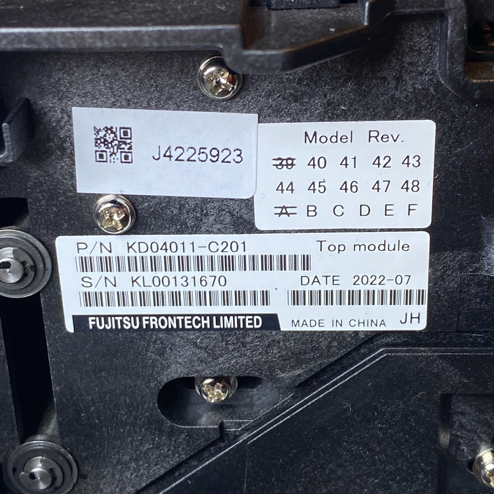 FUJITSU GSR50 Cash Handling Top Module KD04011-C201 – NEW / Open Box