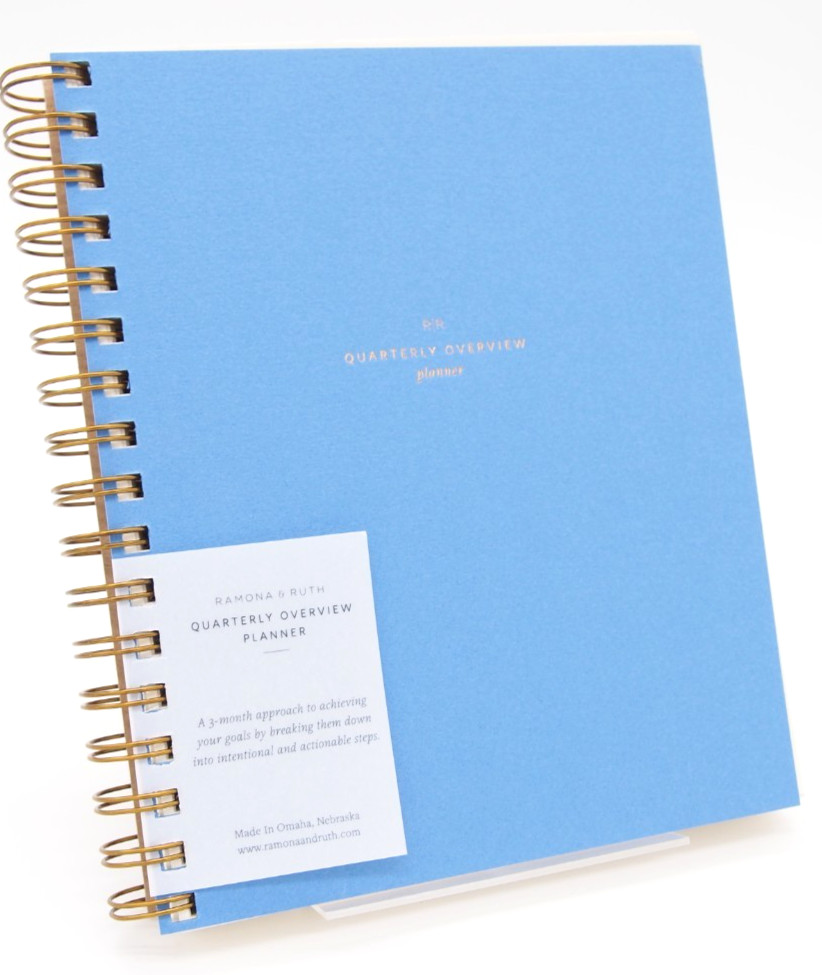 (A) Ramona & Ruth QUARTERLY OVERVIEW PLANNER Undated 3-month Journal Blue New