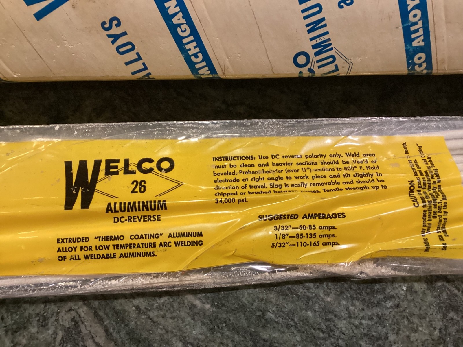 30 pcs welco 26 1/8 inch x 15 inch aluminum reverse DC welding rods vintage