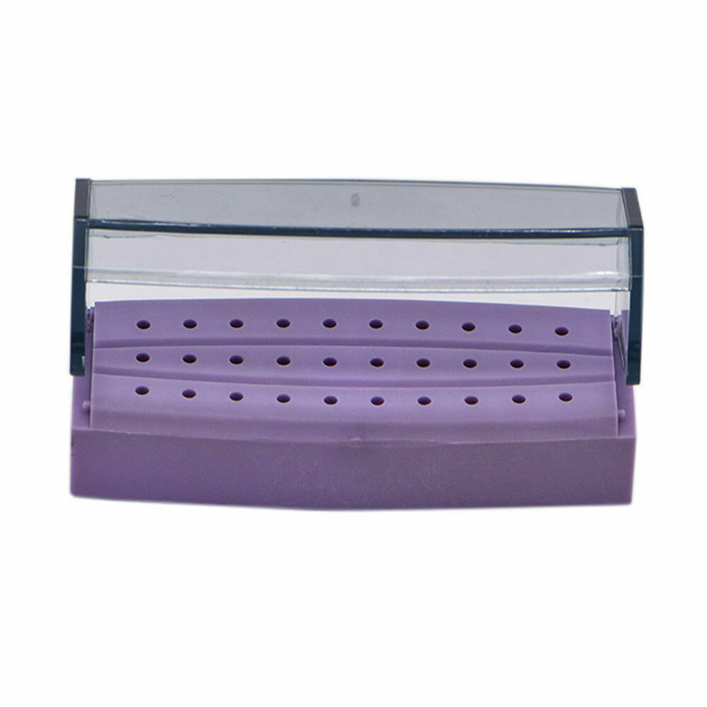 30 Holes Dental Plastic Box Bur Block Case Drill Disinfection Holder With Cover