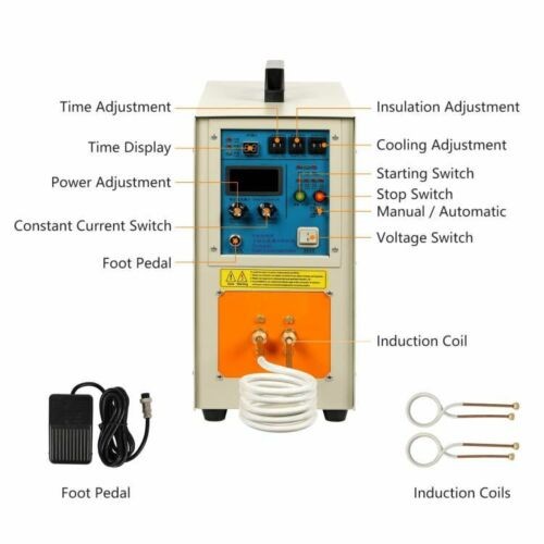 3992℉/2200℃ High Frequency Induction Heater Furnace 15KW 30-100 KHz