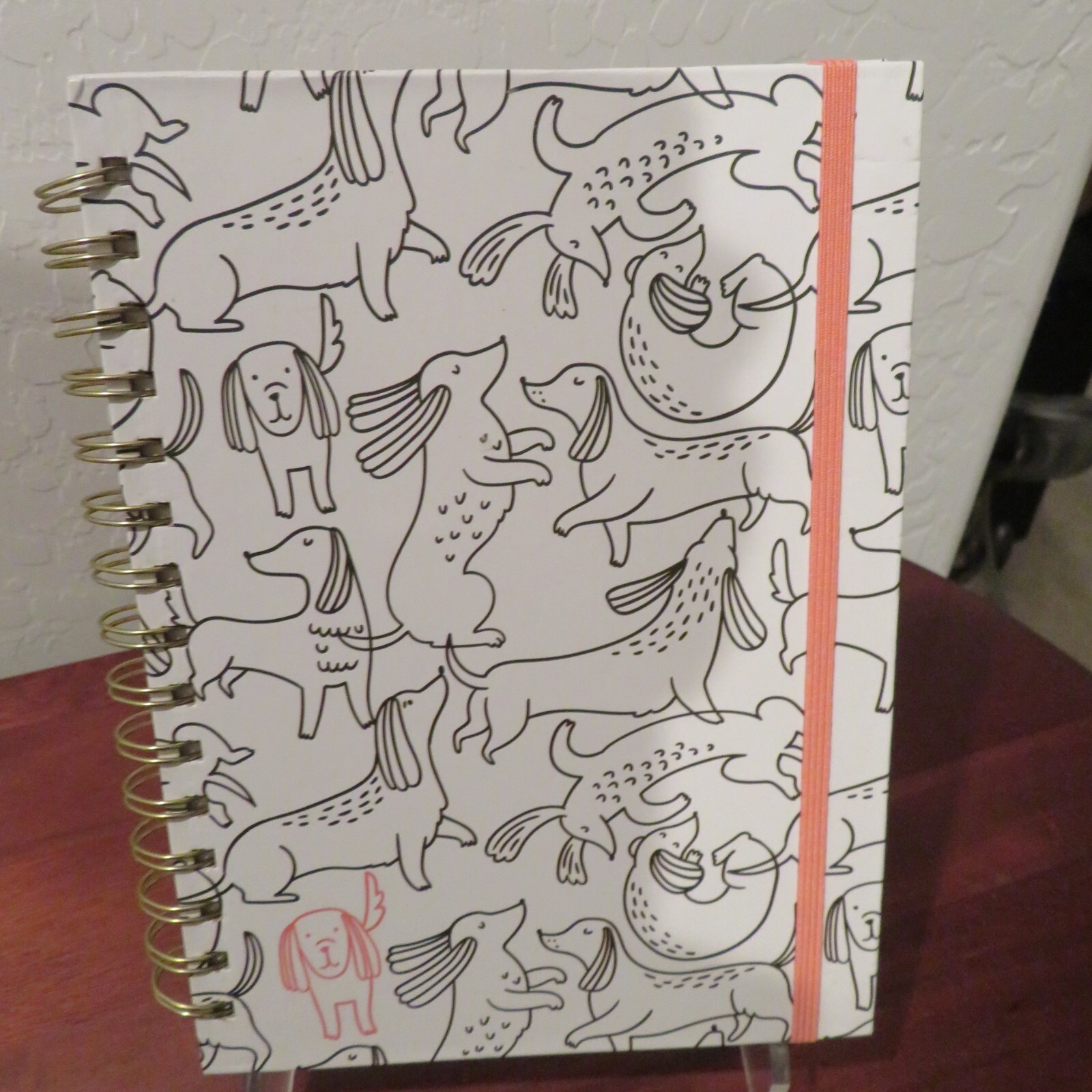 Dachshund Twin Wire Journal w/ Bungee & Bonus Stickers Notebook NEW