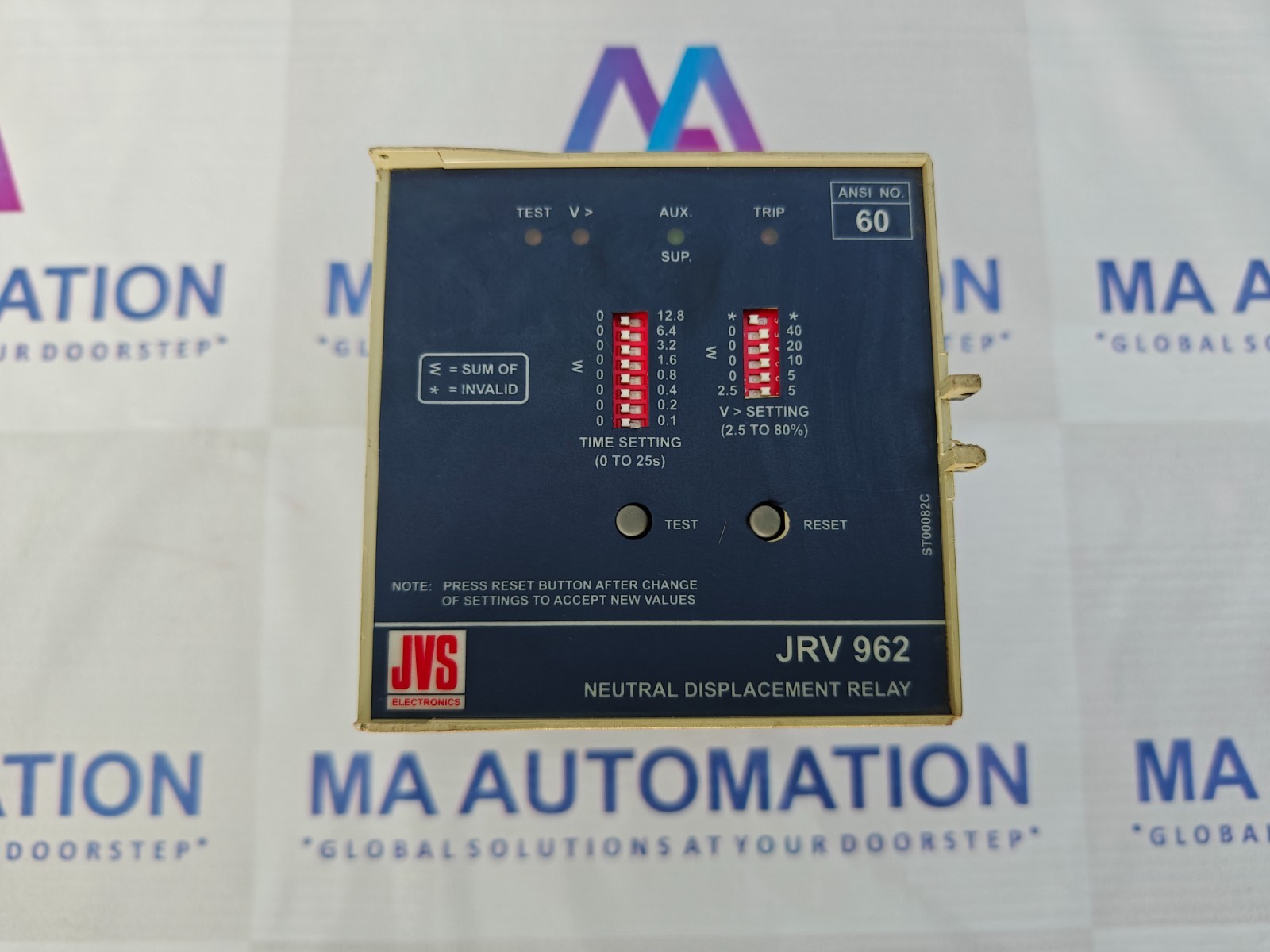 JVS Electronics JRV 962 Neutral Displacement Relay 80-260V AC/DC
