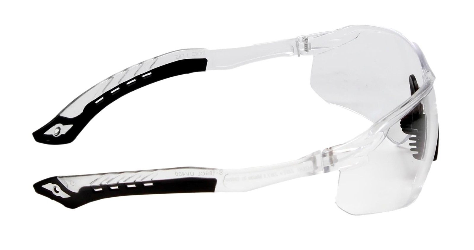 Calabria Replays Clear Crystal Black Sport Safety Glasses for Pickleball Eye Pro