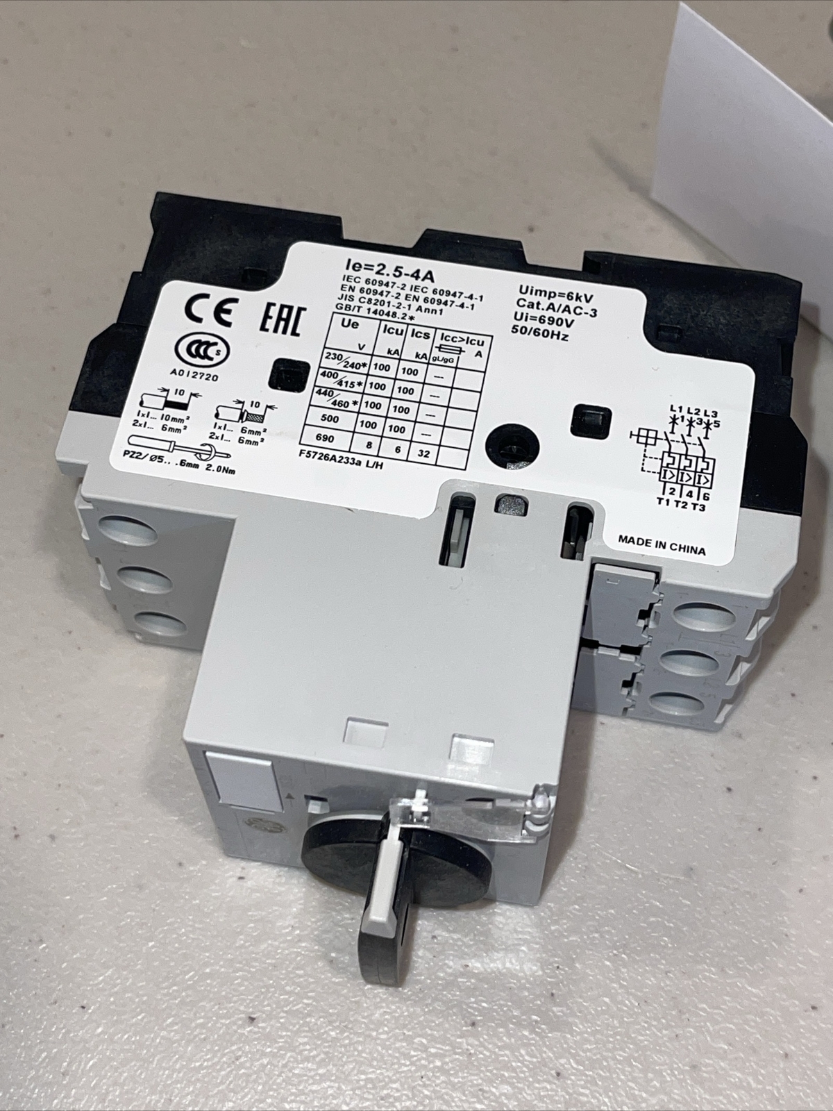 NEW GE GPS1BHAH Manual Motor Starter (Current Range 2.5-4A)