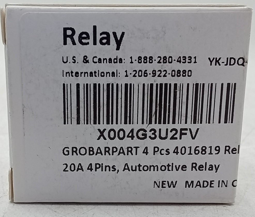 Relay 4016819 12VDC 20A 4Pins Automotive Power Relay Lot of 4