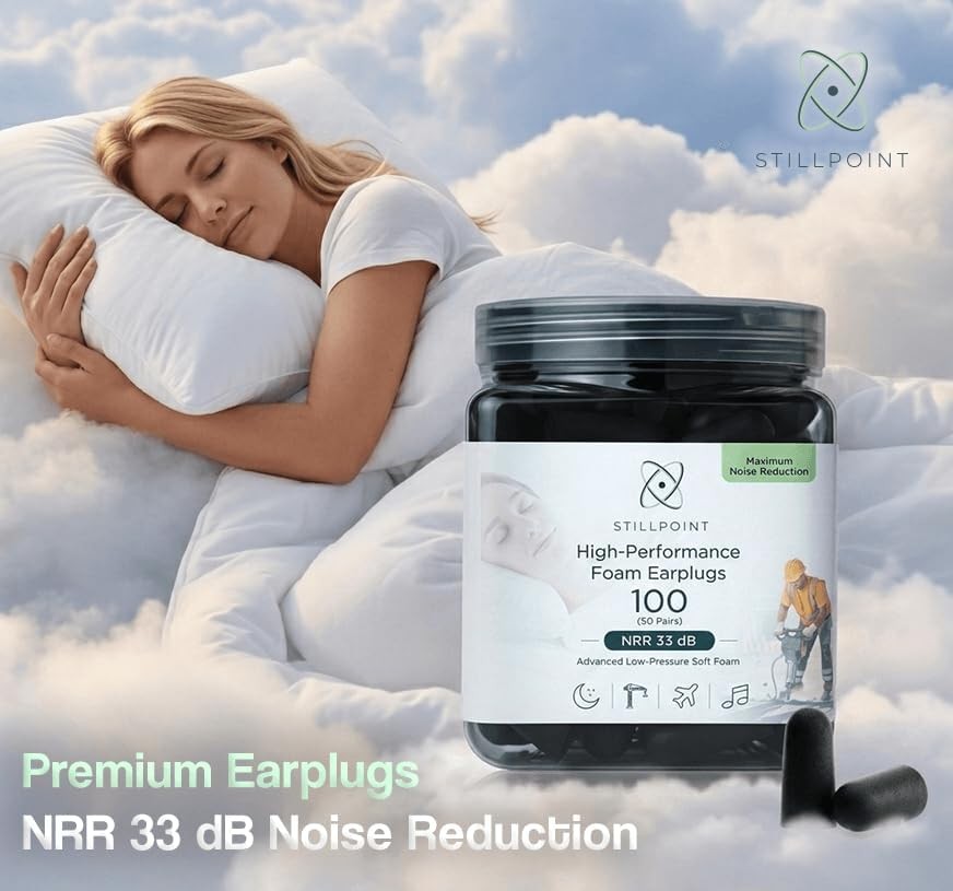 50 Pair Foam Ear Plugs 33dB NRR Sleeping Noise Reduction Soft Black Earplugs
