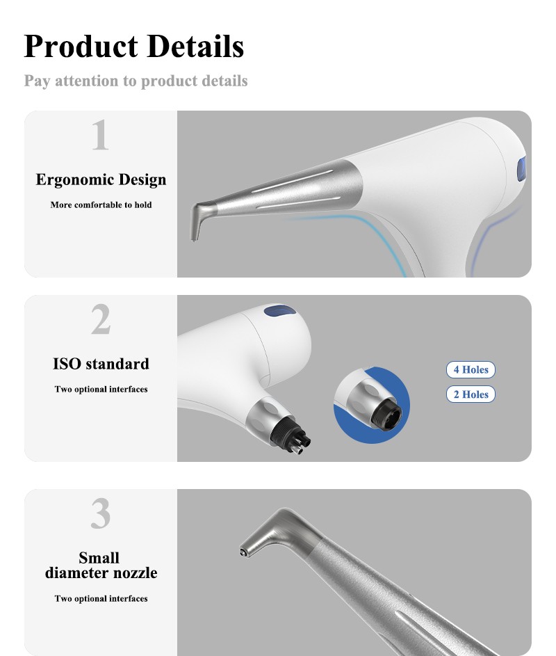 2/4 Holes Dental Air Flow Teeth Polishing Polisher Handpiece Hygiene Prophy Jet