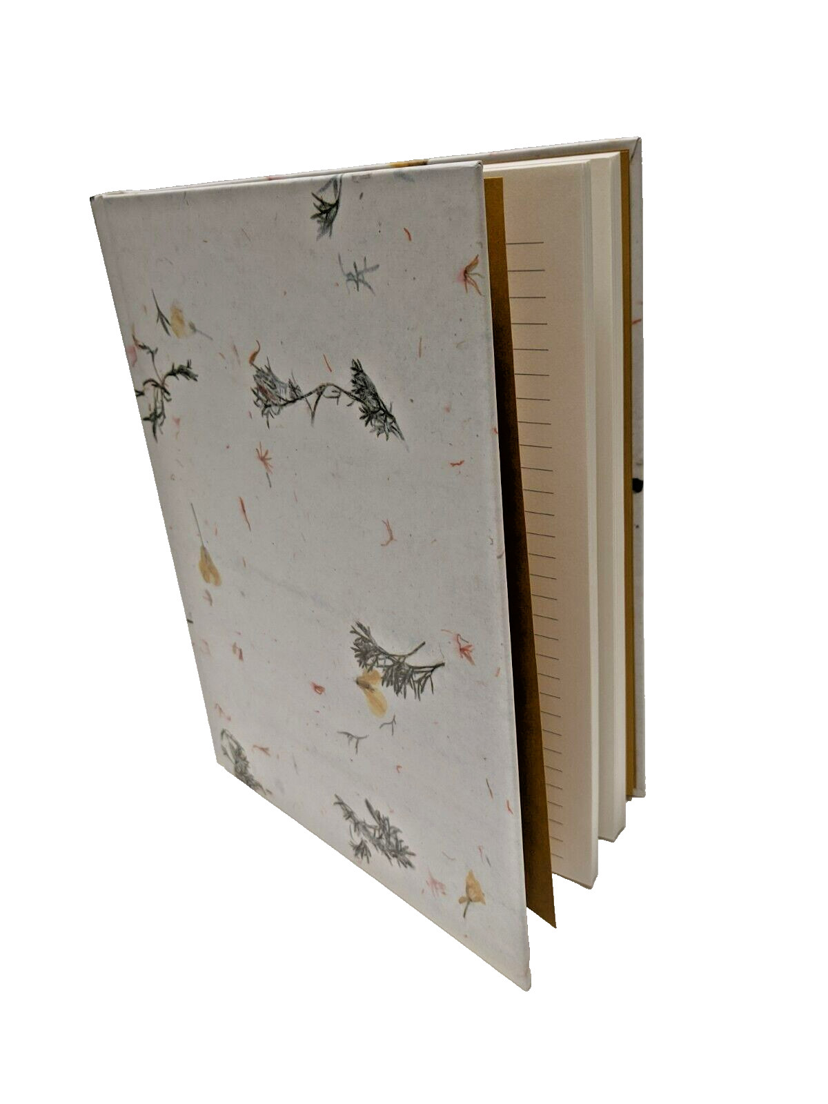 Vintage Anything Book Journal Blank Unused Lined White Floral Hard Cover 8.5×11