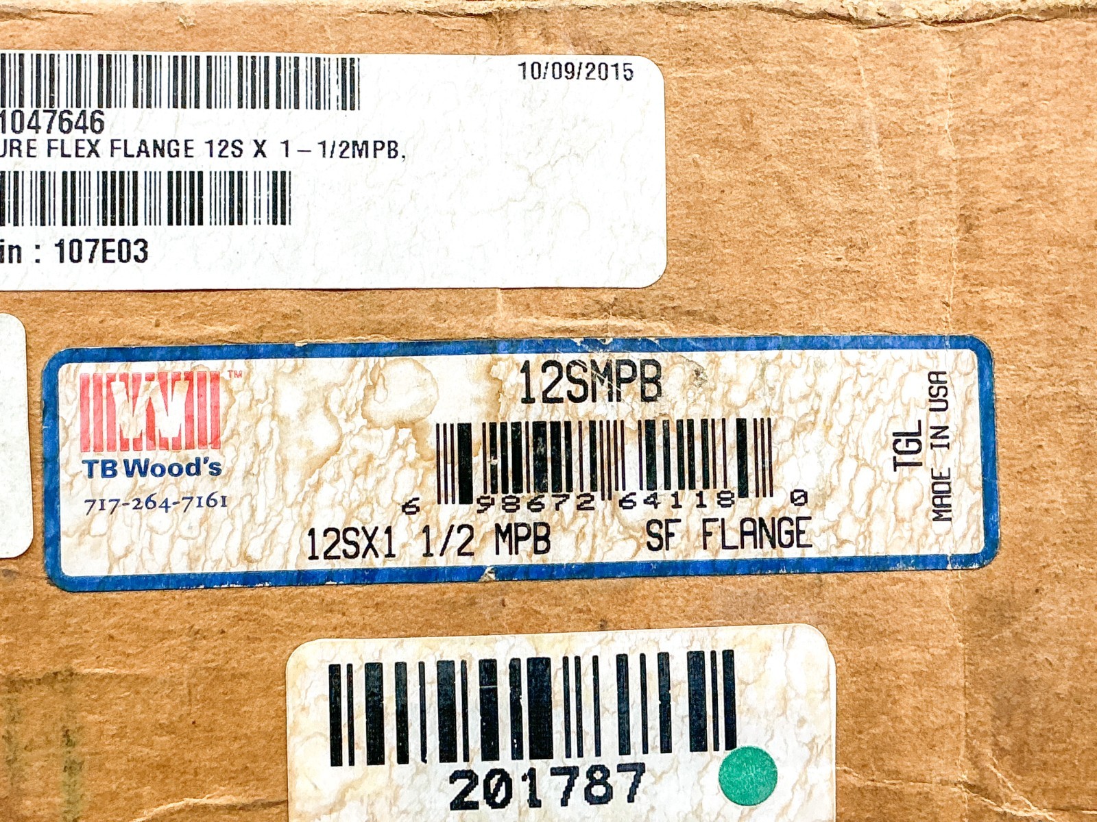 New TB Woods 12SMPB SF Coupling Flange 12SX1 1/2 MPB 1-1/2″ Bore