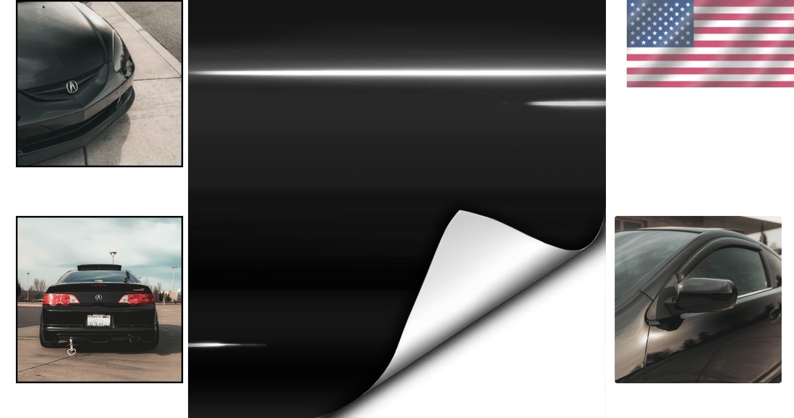Gloss Black Vinyl Wrap Film with Air Release