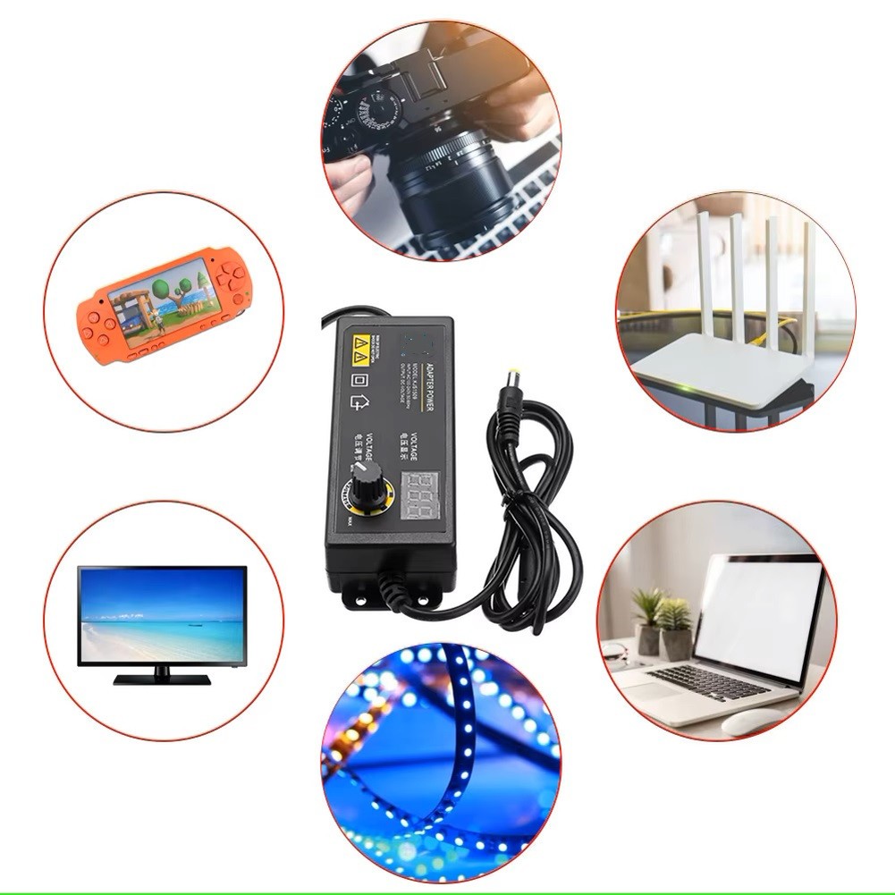 1X Adjustable Voltage 3 to 36V AC / DC Switch Power Supply Adapter W/LED Display