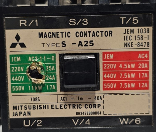 MITSUBISHI S-A25 Magnetic Contactor 200V Coil