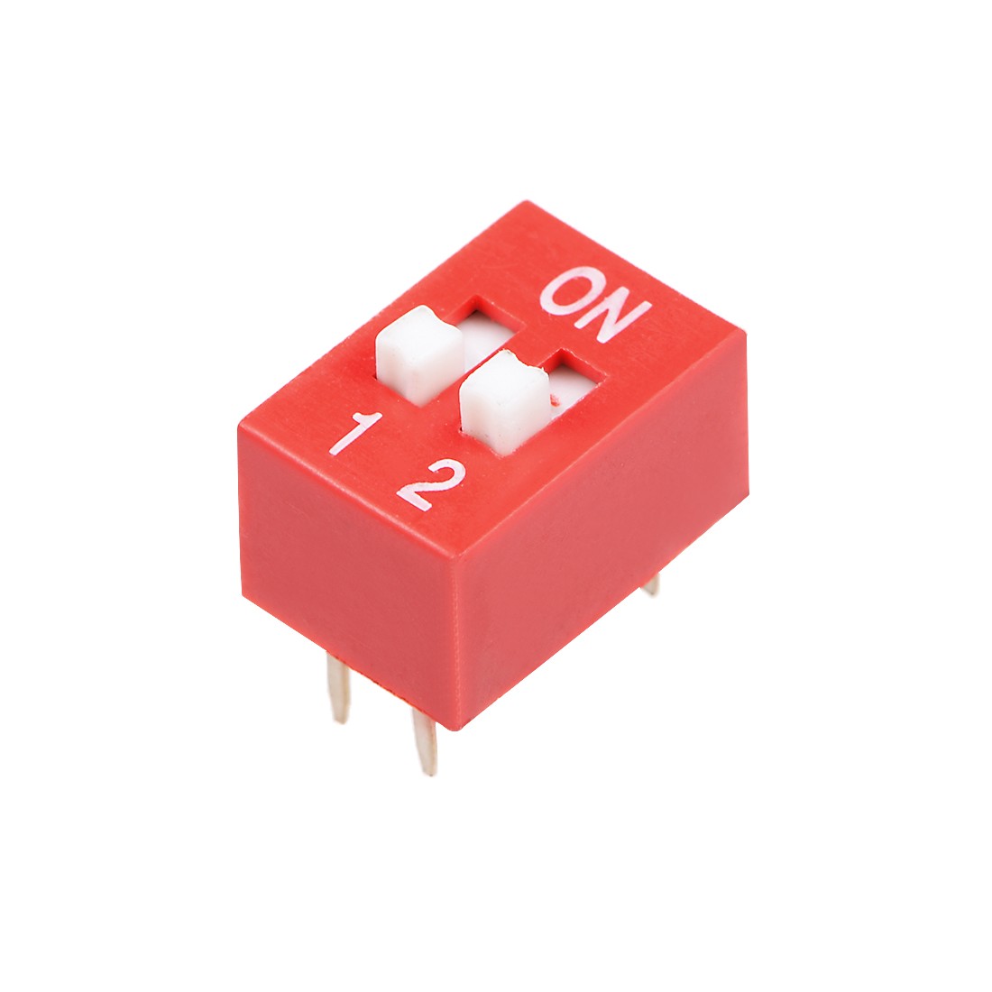50 Pcs Red DIP Switch 1-2 Positions 2.54mm Pitch for Circuit Breadboards PCB