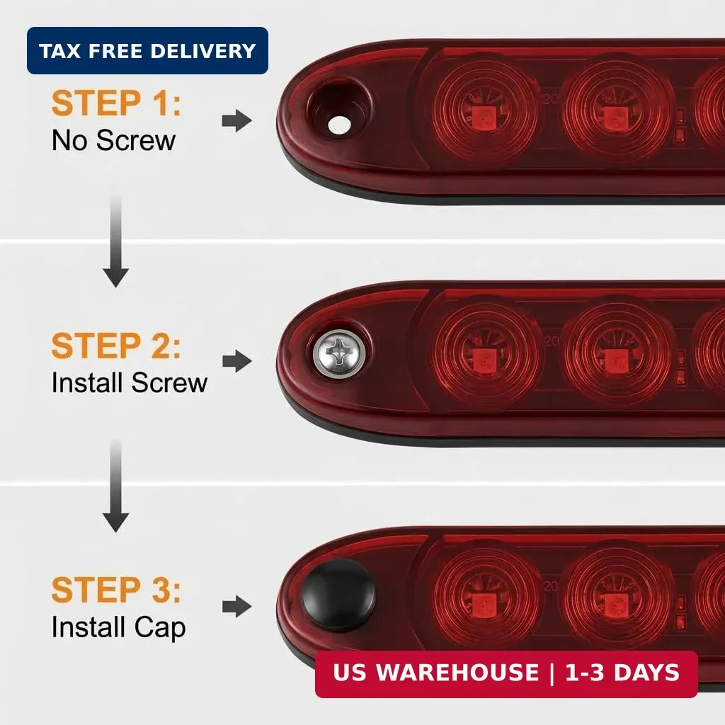11 LED Red Trailer Brake Tail Light, 2 Pack 16″ LED Bar Stop Turn Signal Tail Li