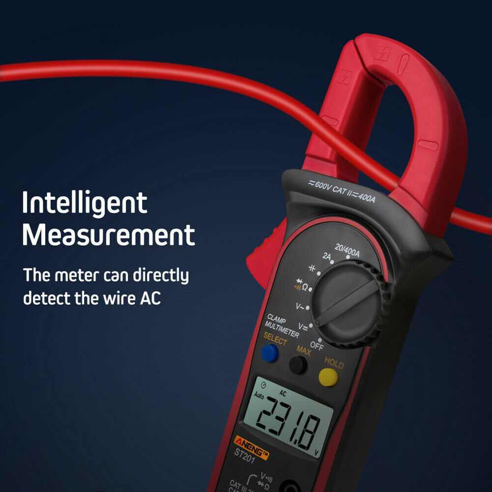 LCD Digital MULTIMETER Clamp Voltmeter Ammeter Ohmmeter Volt AC DC Tester Leads