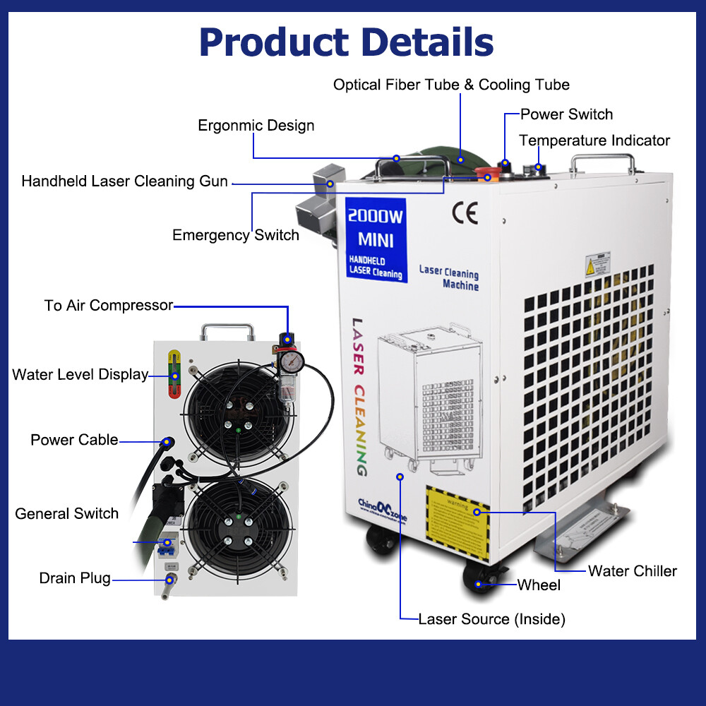 1500W Handheld Fiber Laser Cleaning Machine For Cleaning Rust/Oil/Paint Remove