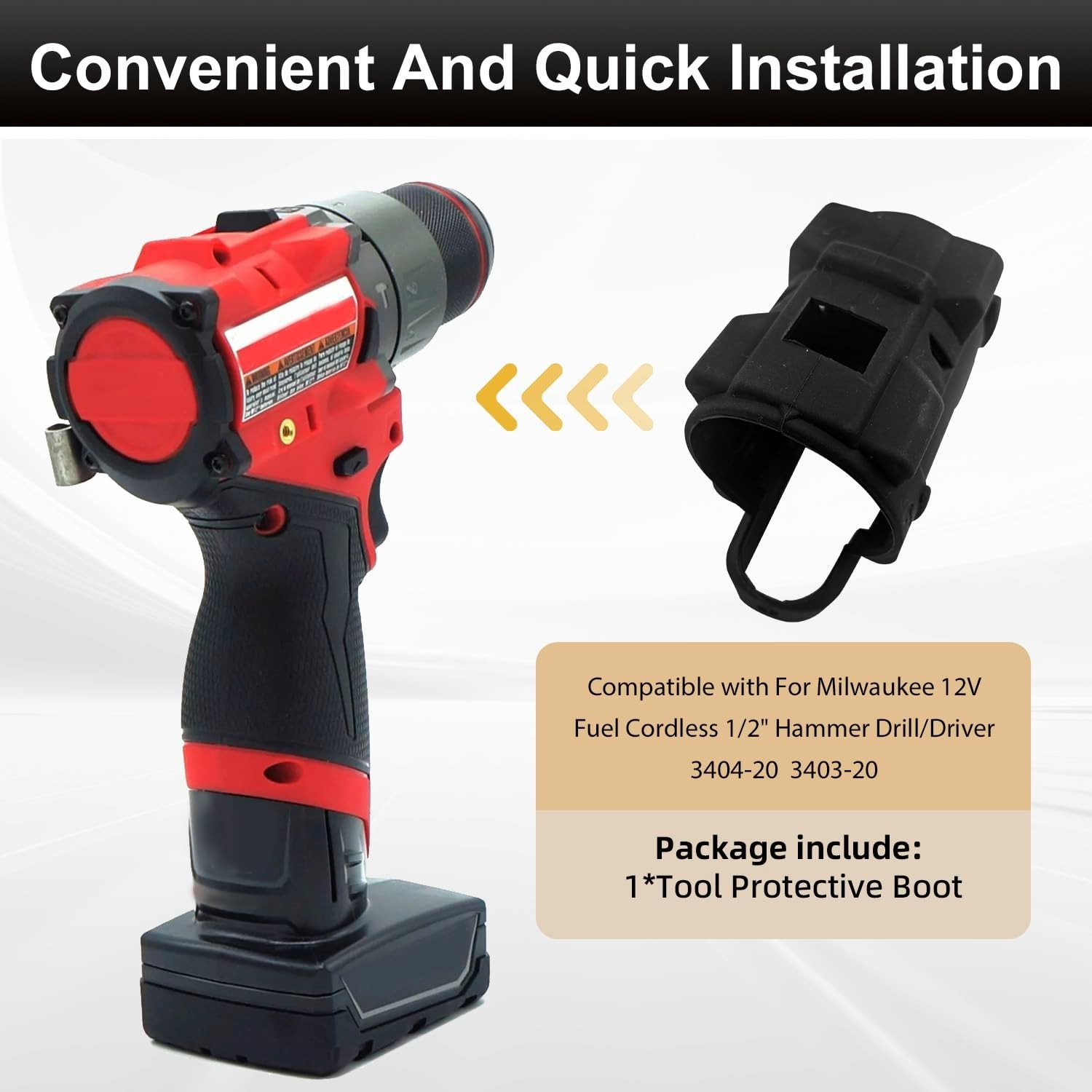 Protective Boot for 12V Cordless 1/2″ Hammer Drill/Driver – Fits 3404-20, 3403-2
