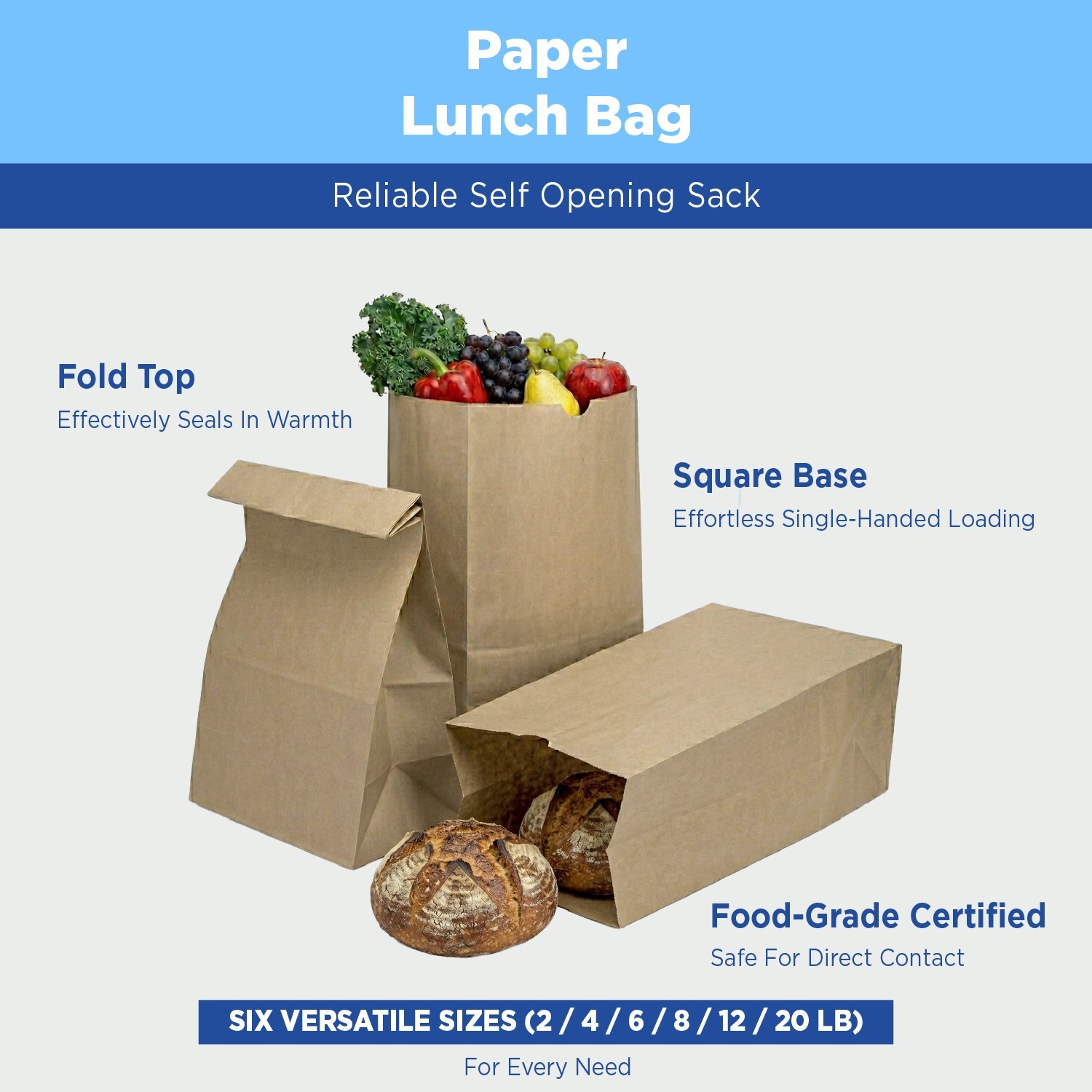 Karat 4lb Paper Bag – Kraft – 2,000 ct, FP-SOS04K