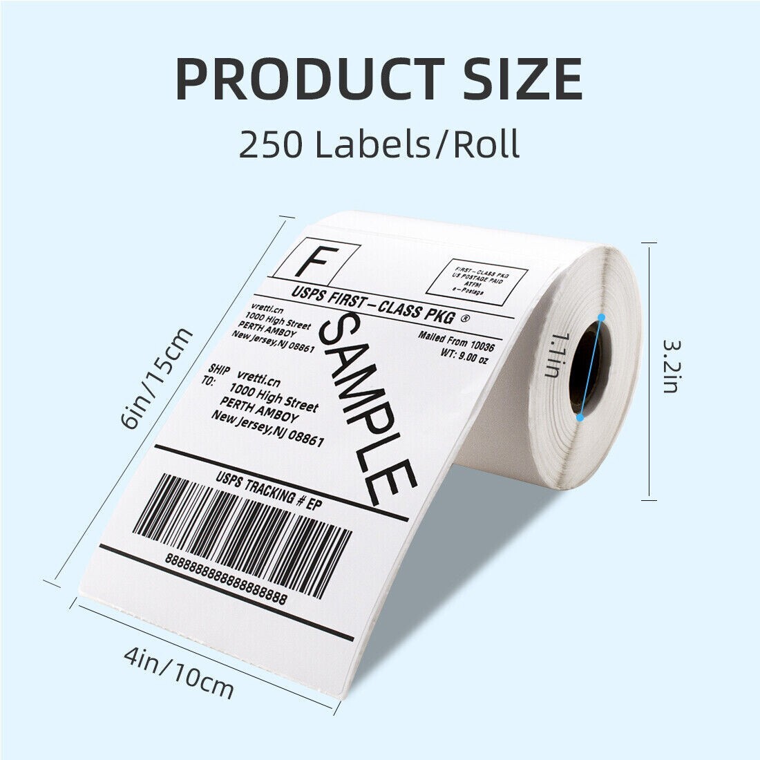 250 Direct Thermal 4×6 Shipping Address Labels Roll Dymo Rollo Zebra Eltron 4″ 6