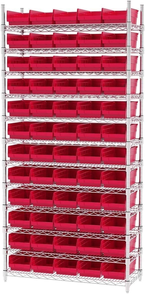 30130 Plastic Shelf Bins, Heavy Duty Storage Bins for Garage, Closet, and Dra…